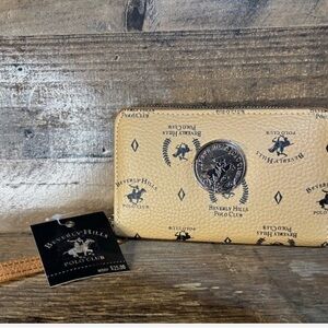 Beverly Hills Polo Club Beige Wristlet with Logo